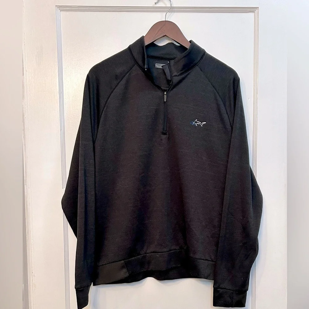 Greg Norman Men’s Active Pullover Quarter Zip Black size Large